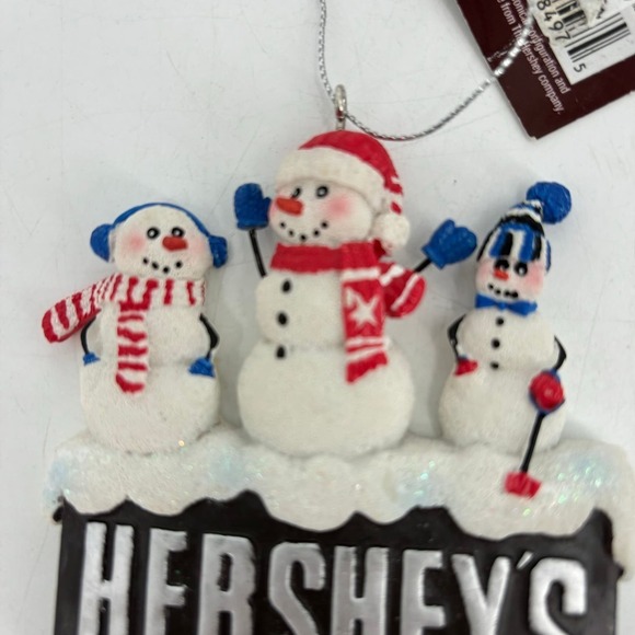 Hershey's Kurt Adler 2009 Ornament Snowmen Hat Scarf Christmas Holiday With Tag - Picture 5 of 7